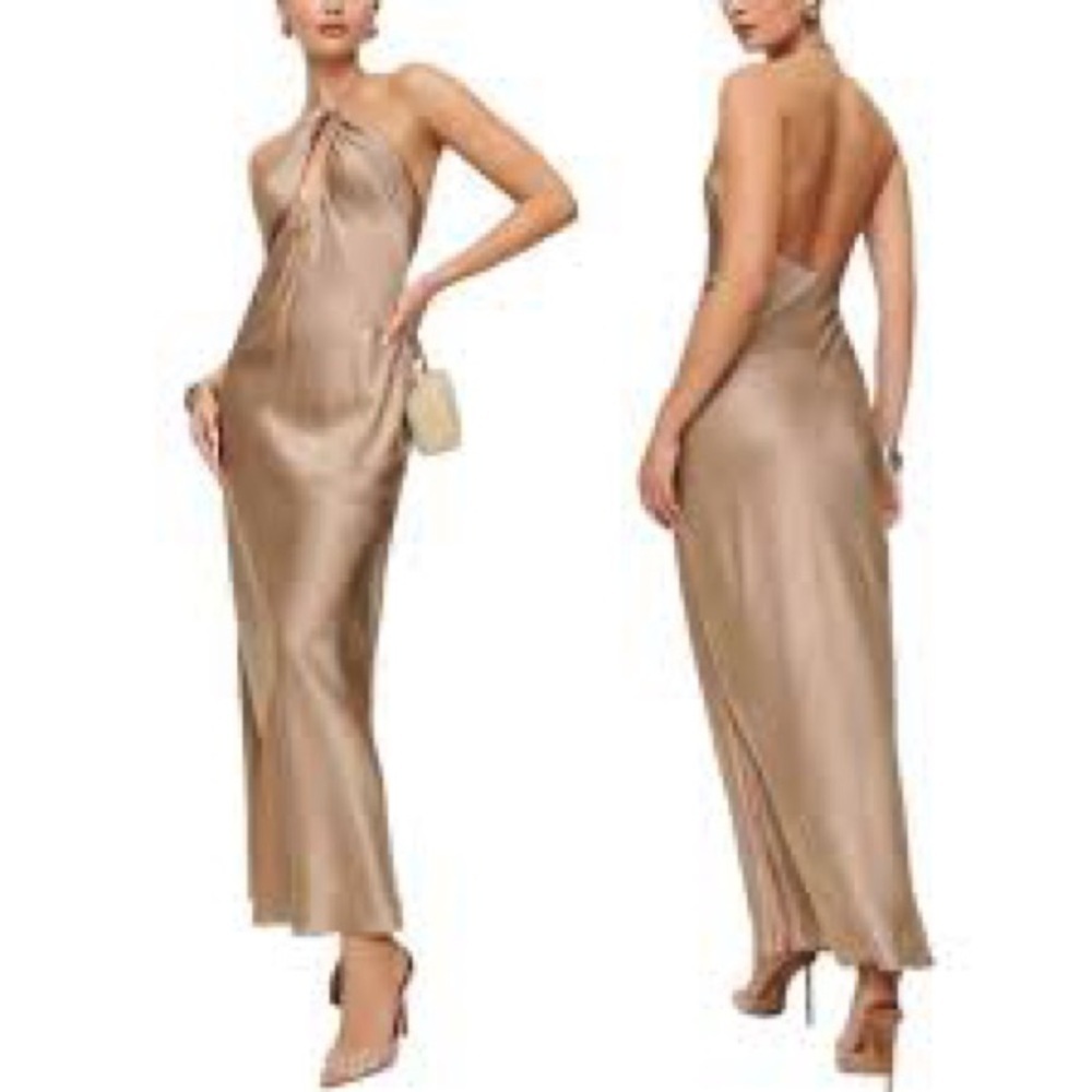 Reformation Yesenia Silk Dress in Macadamia Brand New